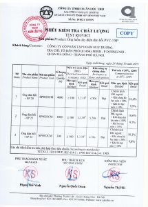 Chứng chỉ Ống luồn mềm SP